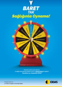 ODAŞ İş Sağlığı Haftası çark baret afişi