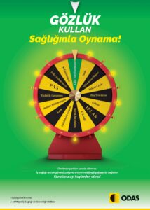 ODAŞ İş Sağlığı Haftası çark gözlük afişi